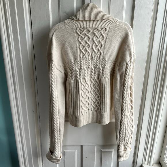 Matin Kim Off-White Cable Knit Turtleneck Sweater - Picture 7 of 10